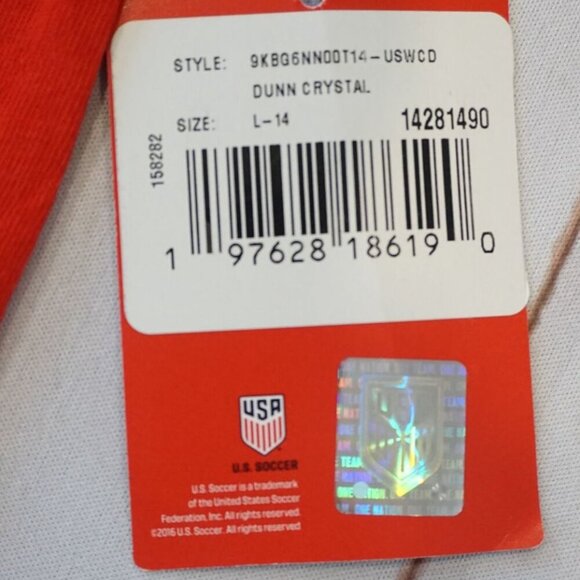 USA Soccer National Team Crystal Dunn #19 Girls Short Sleeve Shirt - Size L - Picture 6 of 7